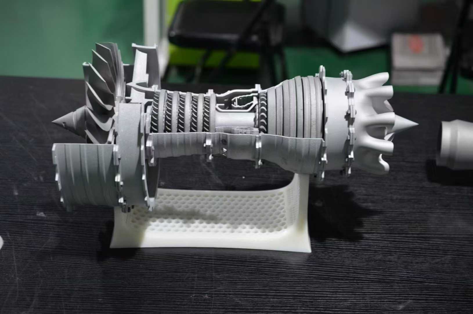 3D printed jet engine assembly model
