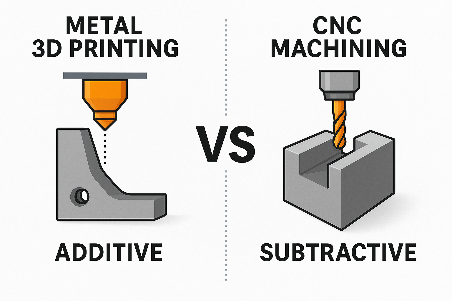 Metal 3D Printing vs. CNC Machining